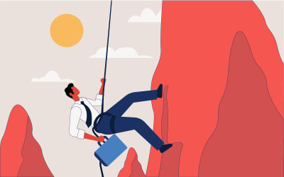 FREE Get To The Top Illustration Concept Vector