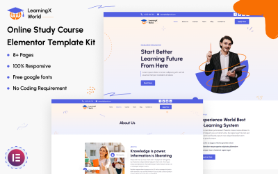 LearningX World - Curso de estudo on-line Kit de modelo Elementor