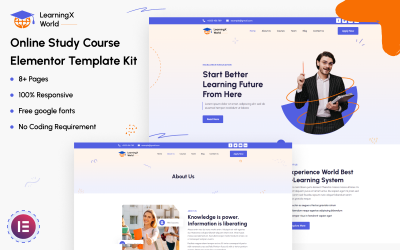 LearningX World - Online Study Course Elementor Template Kit