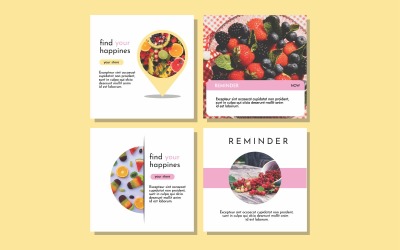 Modello di post sui social media di frutta