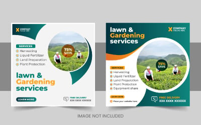 Modern agriculture farming services social media post or lawn care banner Layout