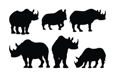 Nashorn-Ganzkörper-Silhouettenpaket