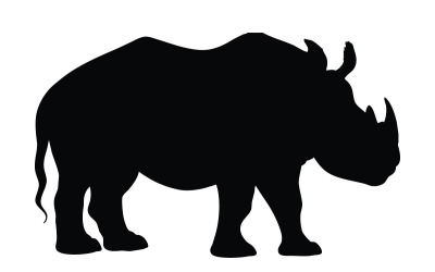 Nashorn mit großer Hornsilhouette
