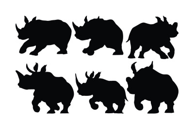 Rinoceronte pacifico vettore silhouette in esecuzione