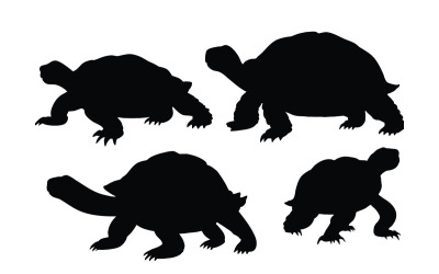 Schildkröte mit großen Krallen, Silhouettenvektor