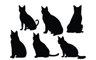 Siamese kat silhouet collectie vector