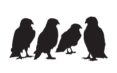 Sitzender Silhouettenvektor eines Raubvogels
