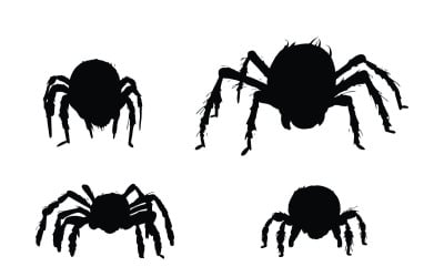 Vector de silueta sentada de araña peluda