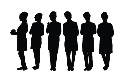 Vrouwelijke bakkerij silhouet set vector