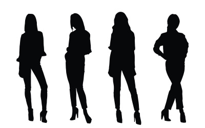 Fashion model girls silhouette vector