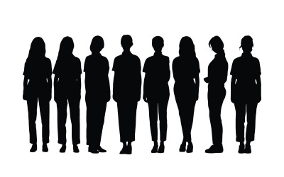 Female salon worker silhouette bundle vector