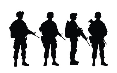 Infanterie silhouet vector collectie