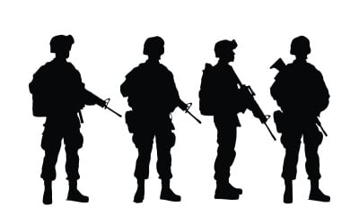 Infanterie-Silhouetten-Vektorsammlung