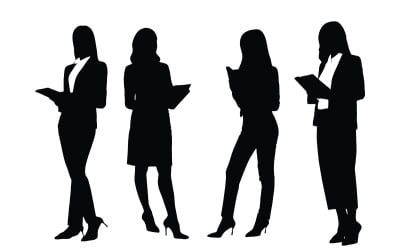 Lawyer and counselor silhouette set