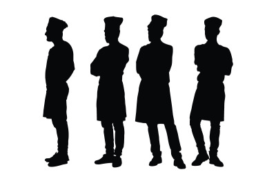 Männliche Bäckerei-Silhouetten-Vektorsammlung