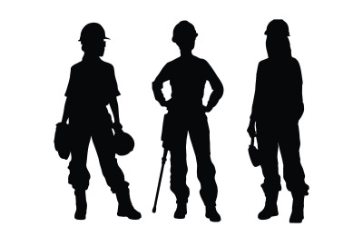 女孩建筑工人剪影集