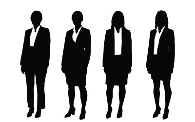 Silhouette d&amp;#39;avocat et d&amp;#39;homme d&amp;#39;affaires de fille