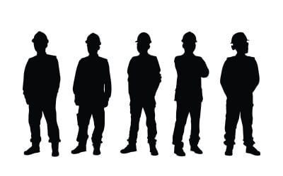 Silhouettenset für männliche Arbeiter und Architekten