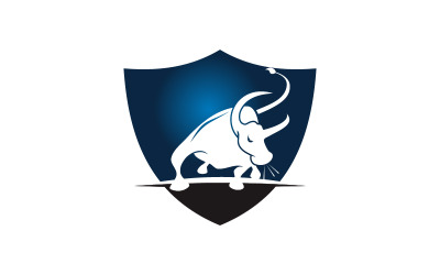 Bull stående makt logotyp Illustration varumärke