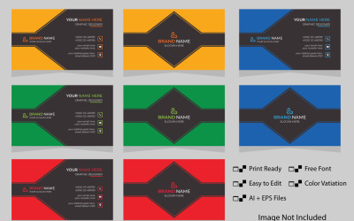 Diseño de tarjeta de visita de versiones de 4 colores