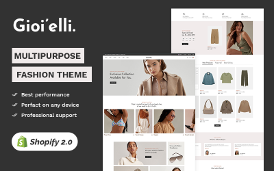 Gioielli - Moda ve Aksesuar Üst Düzey Shopify 2.0 Çok Amaçlı Duyarlı Teması