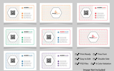 6 Color Version psd Business Card Design