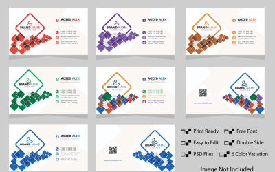 6 kleuren versie visitekaartje ontwerp - Luxe en modern visitekaartje ontwerp