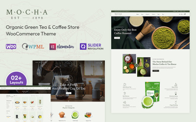 Mocha - Ekologiskt grönt te och kaffebutik WooCommerce-tema