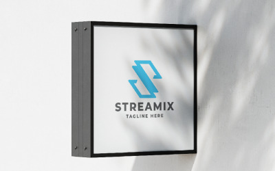 Шаблон логотипа Streamix Letter S Pro