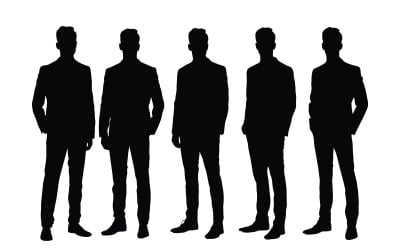 Conjunto de silueta de consejeros masculinos vector