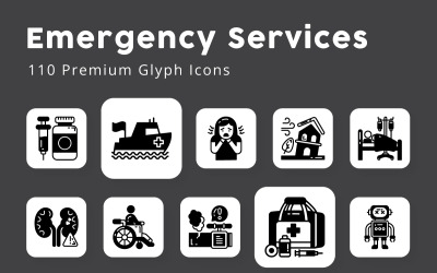 Emergency Services Glyph ikoner