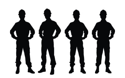 Jungen-Ingenieur-Silhouette-Vektorbündel
