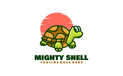 Mighty Shell Mascot Cartoon Logo