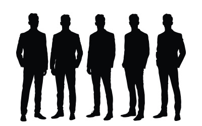 Silhouette de conseillers masculins set vector