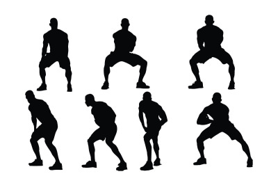 Silhouette de joueur de sport masculin set vector