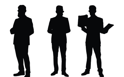 Stijlvolle mannelijke advocaat silhouet bundel