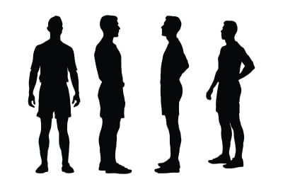 Vector de silueta de hombre de salvavidas de playa