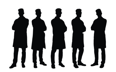 Wissenschaftler tragen Schürzen-Silhouettenset