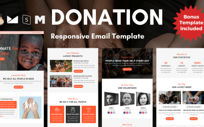 Adomány – Reszponzív jótékonysági e-mail sablon