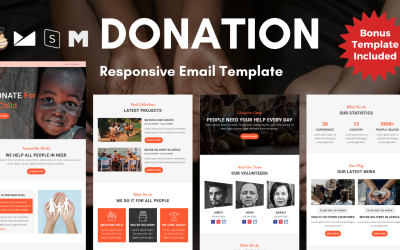 Darowizna — responsywny szablon wiadomości e-mail organizacji charytatywnej