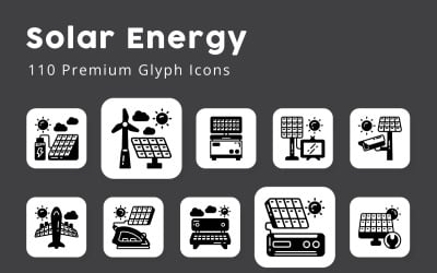 Einzigartige Glyphen-Symbole für Solarenergie