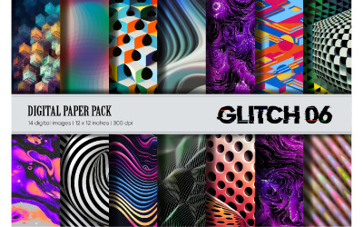 Glitch Psychedelic 06. Цифровий папір.