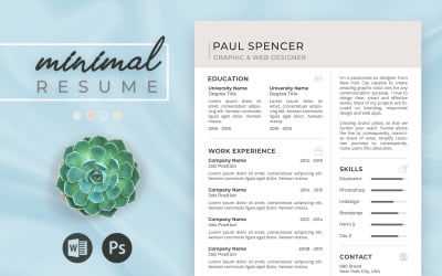 Minimal Resume - 可编辑的带求职信的简历