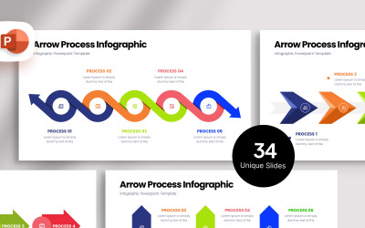 Pijl proces Infographic presentatiesjabloon