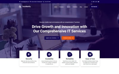 TechNetify — ИТ-решение и многоцелевой шаблон HTML5