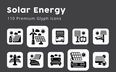 Unikalne ikony glifów energii słonecznej