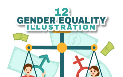 12 Gender Equality Vector Illustration