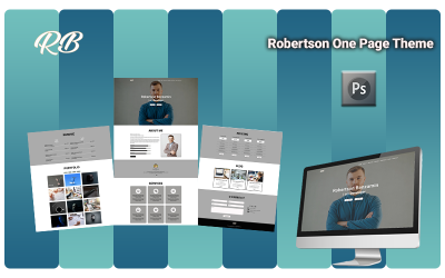 罗伯逊 - 一页个人资料 PSD 模板