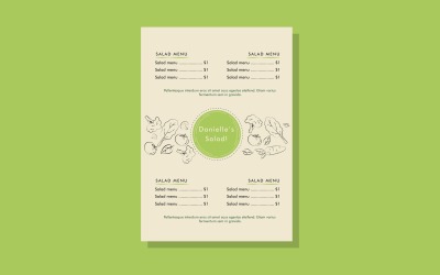 Modèle de menu de restaurant de salade 2