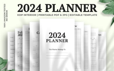 Редактируемый шаблон Planner Kdp Interior 2024